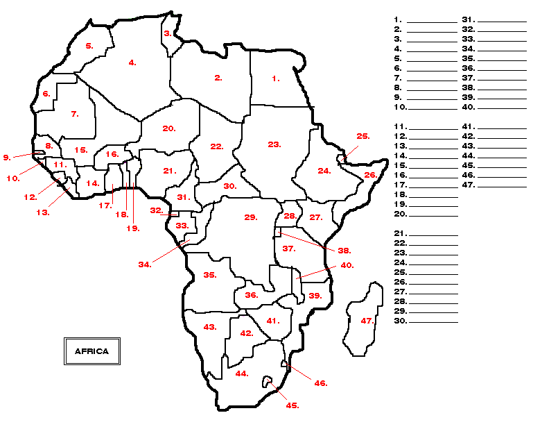 Fill In Map Of Africa 77